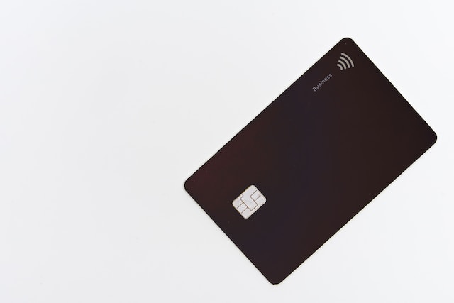 Black tap-and-go credit card
